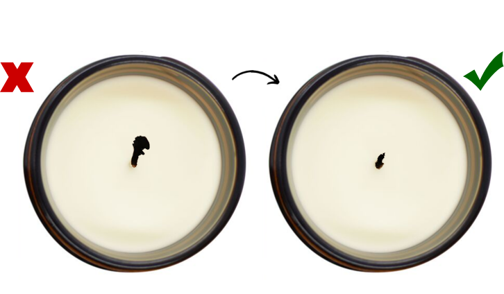 Trim the Wick: Before lighting your candle, trim the wick to approximately  1/4 inch (about 0.6 cm) in length. A longer wick can lead to a…